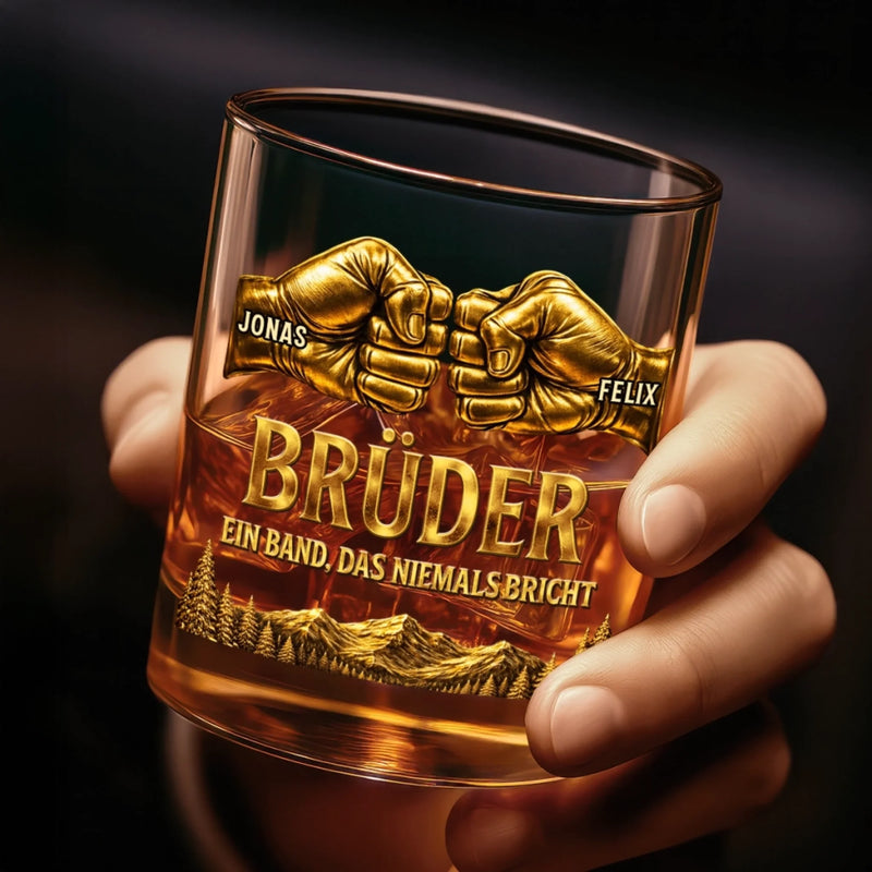 Personalisierte Whiskyglas – Geschenk für Bruder – Egal was passiert immer zusammen