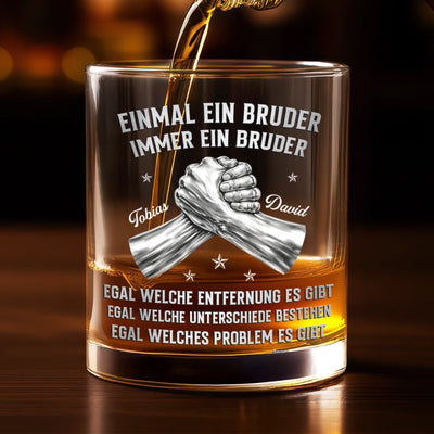 Personalisierte Whiskyglas – Geschenk für Bruder – Unsere Verbindung endet nie