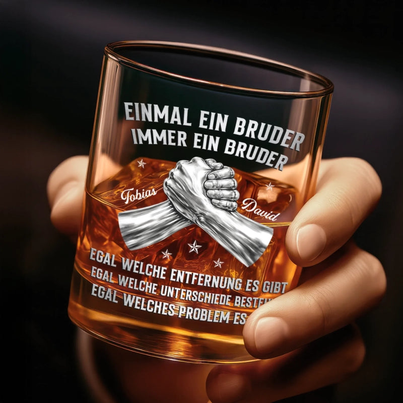 Personalisierte Whiskyglas – Geschenk für Bruder – Unsere Verbindung endet nie