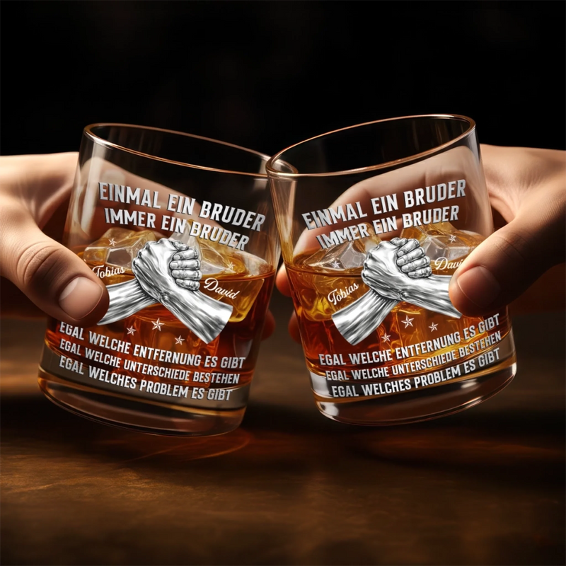 Personalisierte Whiskyglas – Geschenk für Bruder – Unsere Verbindung endet nie