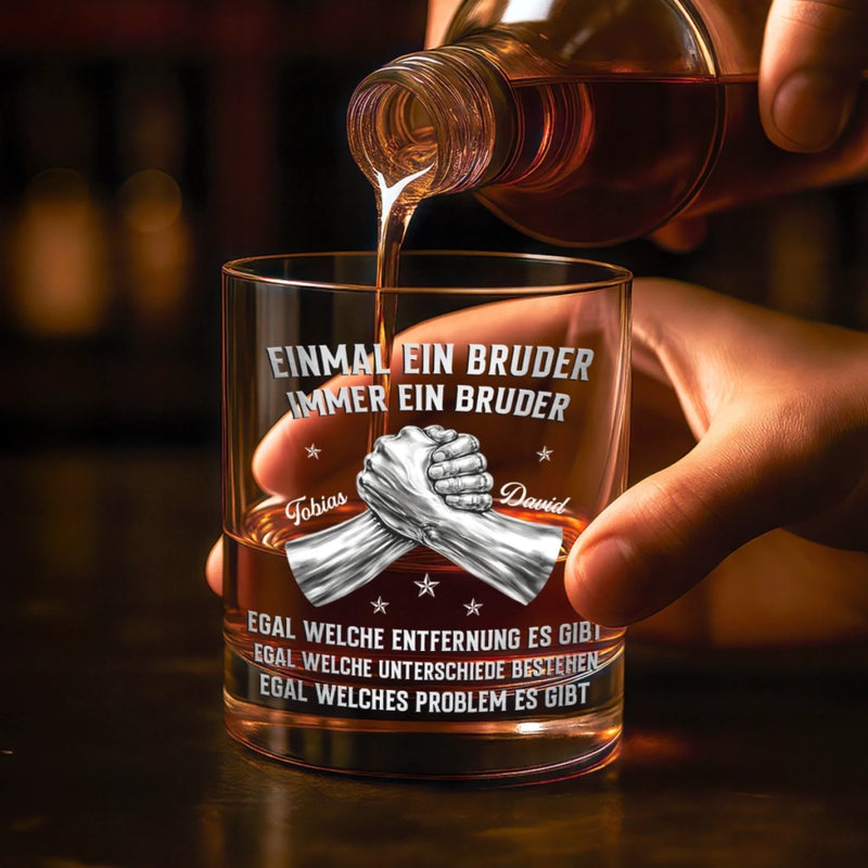 Personalisierte Whiskyglas – Geschenk für Bruder – Unsere Verbindung endet nie