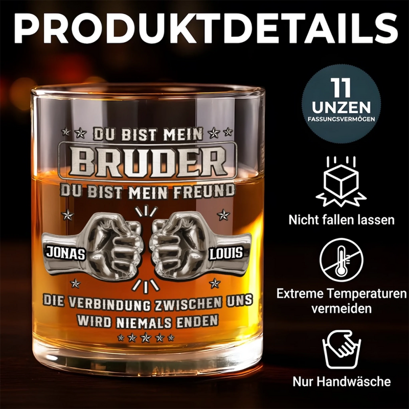 Personalisierte Whiskyglas – Geschenk für Bruder – Mein Bruder mein Zuhause