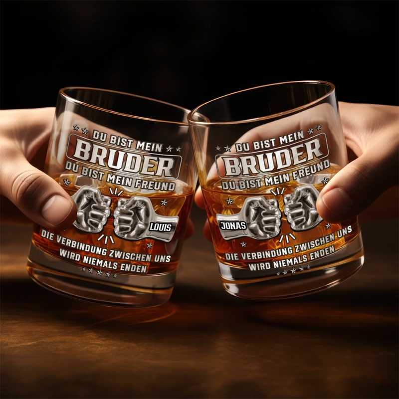 Personalisierte Whiskyglas – Geschenk für Bruder – Mein Bruder mein Zuhause