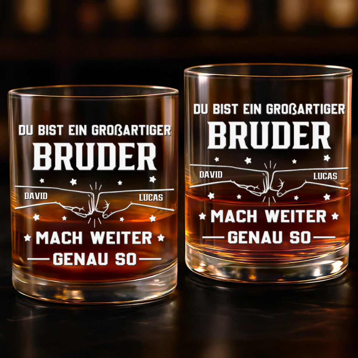 Personalisierte Whiskyglas – Geschenk für Bruder – Bester Bruder aller Zeiten