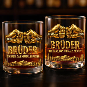 Personalisierte Whiskyglas – Geschenk für Bruder – Egal was passiert immer zusammen
