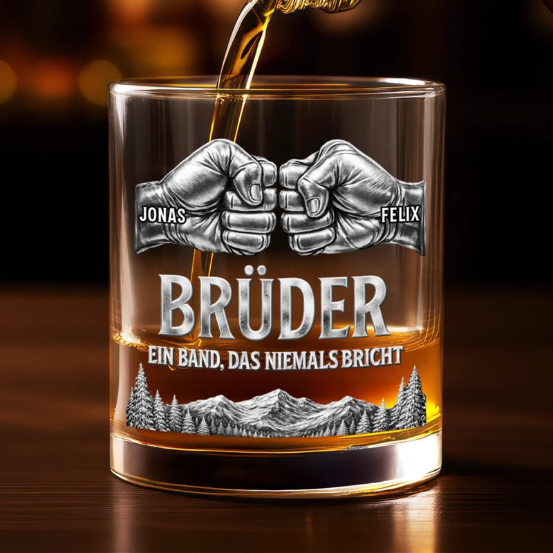 Personalisierte Whiskyglas – Geschenk für Bruder – Egal was passiert immer zusammen
