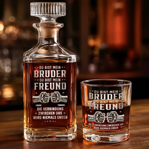 Personalisiertes Whisky-Dekanter-Set – Geschenk für Bruder, bester Freund – kein Zufall sondern Schicksal