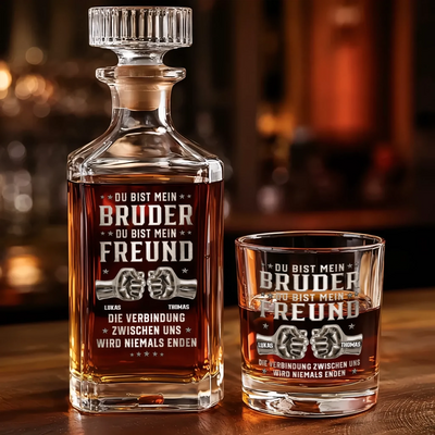 Personalisiertes Whisky-Dekanter-Set – Geschenk für Bruder, bester Freund – kein Zufall sondern Schicksal