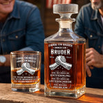 Personalisiertes Whisky-Dekanter-Set – Geschenk für Bruder, bester Freund – Genau zur richtigen Zeit genau du