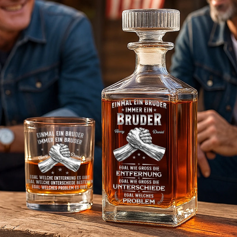 Personalisiertes Whisky-Dekanter-Set – Geschenk für Bruder, bester Freund – Genau zur richtigen Zeit genau du