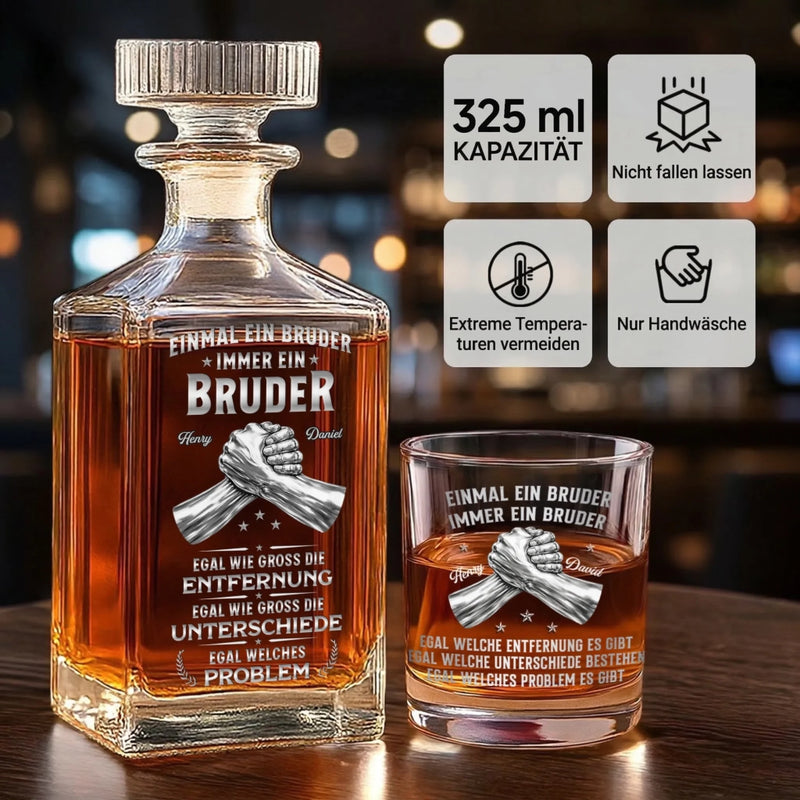 Personalisiertes Whisky-Dekanter-Set – Geschenk für Bruder, bester Freund – Genau zur richtigen Zeit genau du