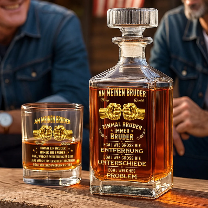 Personalisiertes Whisky-Dekanter-Set – Geschenk für Bruder, bester Freund – Kein Zufall wir passen einfach