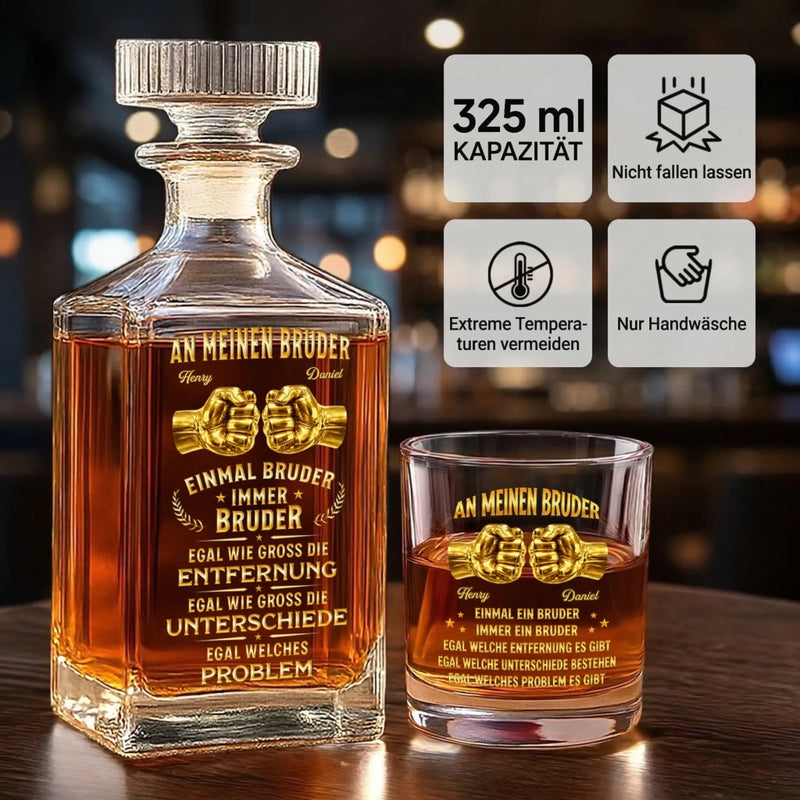 Personalisiertes Whisky-Dekanter-Set – Geschenk für Bruder, bester Freund – Kein Zufall wir passen einfach