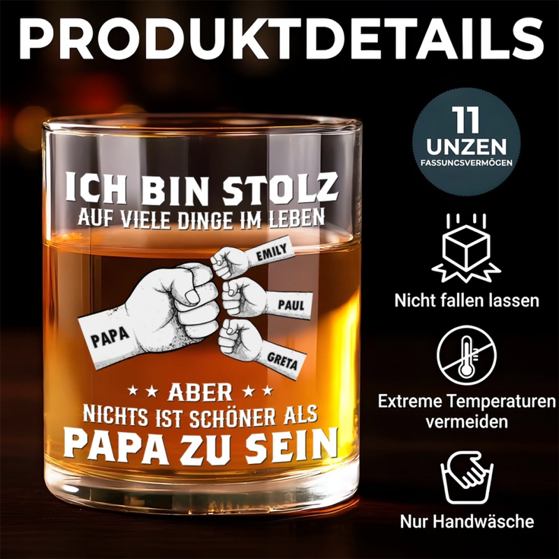 Personalisierter Whiskyglas – Vatertagsgeschenk für Papa, Opa – Mein größter Erfolg ist Papa