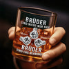 Personalisierte Whiskyglas – Geschenk für Bruder – Brüder stärker als jede Distanz