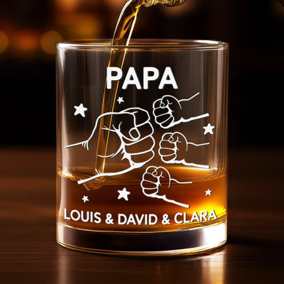 Personalisierter Whiskyglas – Vatertagsgeschenk für Papa, Opa – Neuer Titel freigeschaltet Papa