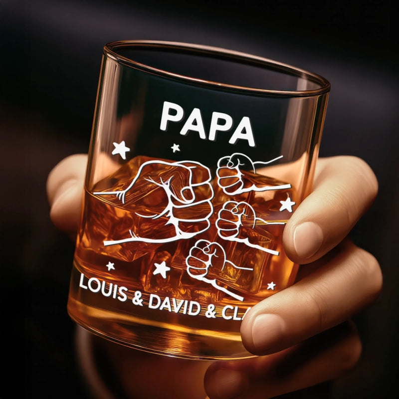Personalisierter Whiskyglas – Vatertagsgeschenk für Papa, Opa – Neuer Titel freigeschaltet Papa