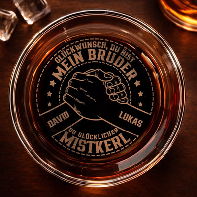 Personalisiertes Whiskyglas – Geburtstagsgeschenk Für Bruder, Beste Freunde – Einmal Brüder, nie getrennt