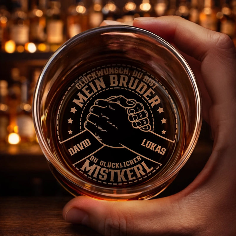 Personalisiertes Whiskyglas – Geburtstagsgeschenk Für Bruder, Beste Freunde – Einmal Brüder, nie getrennt