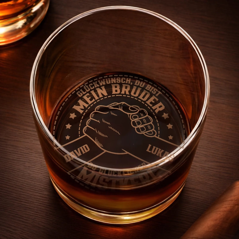 Personalisiertes Whiskyglas – Geburtstagsgeschenk Für Bruder, Beste Freunde – Einmal Brüder, nie getrennt