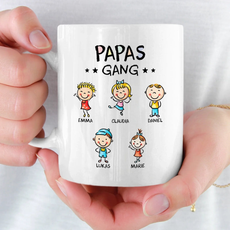 Personalisierte Tasse – Vatertagsgeschenk für Papa, Opa – Papas kleine Gang