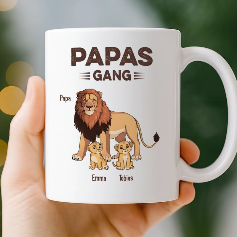 Personalisierte Tasse – Vatertagsgeschenk für Papa, Opa – Papas kleine Lieblinge