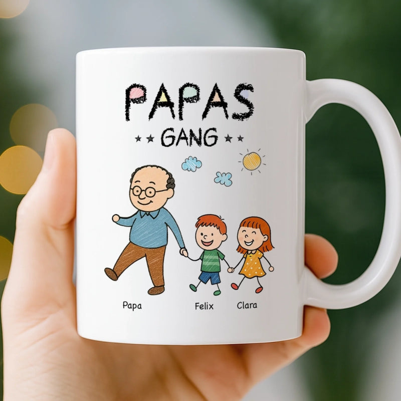 Personalisierte Tasse – Muttertagsgeschenk für Papa, Opa – Papas kleine Gang