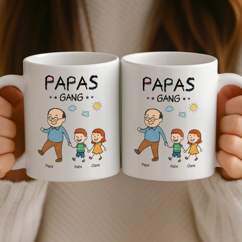 Personalisierte Tasse – Muttertagsgeschenk für Papa, Opa – Papas kleine Gang