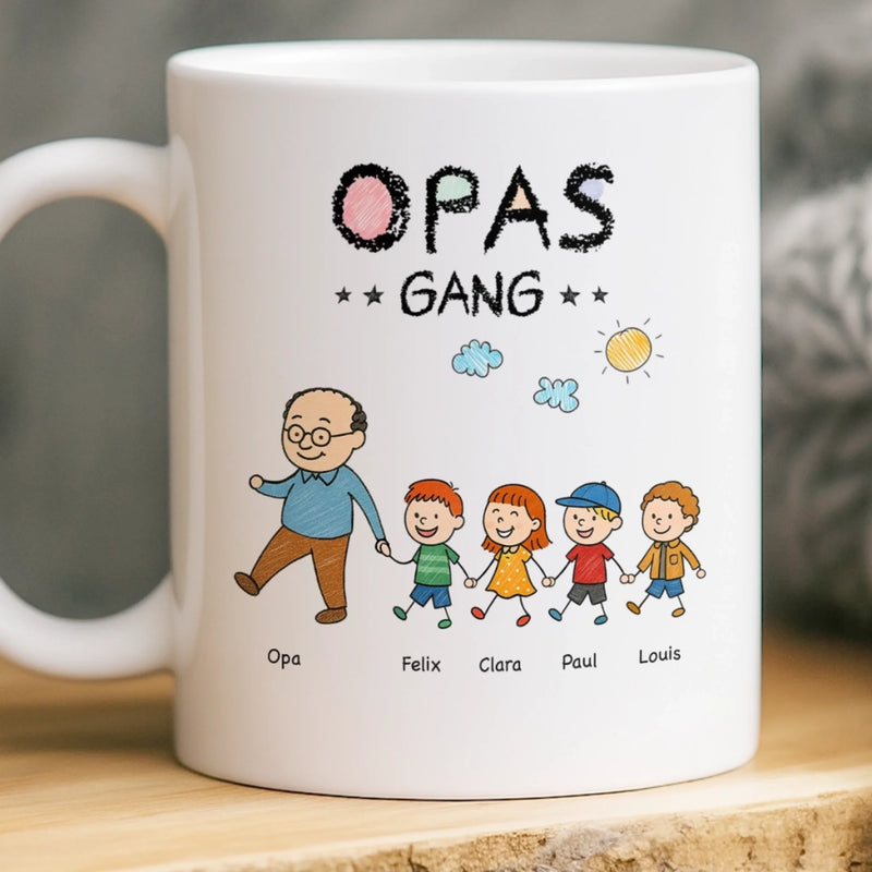 Personalisierte Tasse – Muttertagsgeschenk für Papa, Opa – Papas kleine Gang