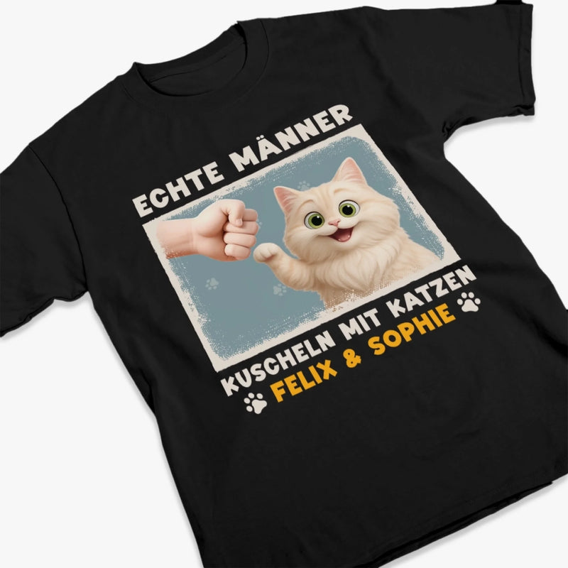 Personalisiertes Unisex-T-Shirt – Geschenk für Katzenliebhaber, Katzenbesitzer – Mit Katzen ist alles besser