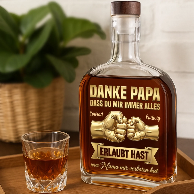 Personalisierte Whiskyflasche – Vatertagsgeschenk Für Papa – Danke Papa du warst immer auf meiner Seite