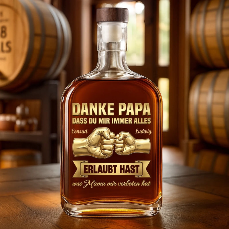 Personalisierte Whiskyflasche – Vatertagsgeschenk Für Papa – Danke Papa du warst immer auf meiner Seite