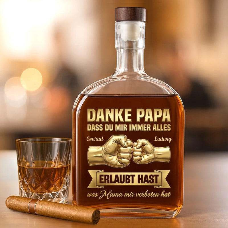 Personalisierte Whiskyflasche – Vatertagsgeschenk Für Papa – Danke Papa du warst immer auf meiner Seite