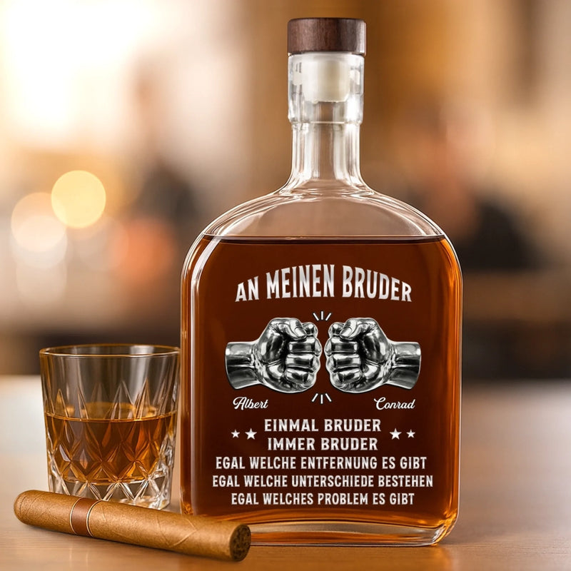 Personalisierte Whiskyflasche – Geschenke für Brüder – Brüder nichts trennt uns