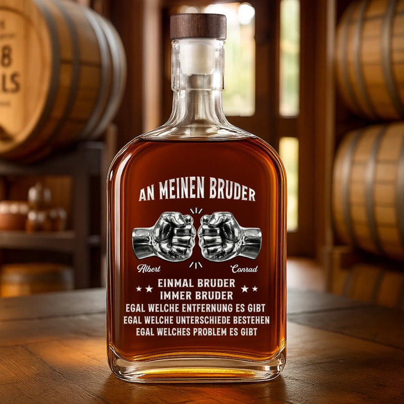 Personalisierte Whiskyflasche – Geschenke für Brüder – Brüder nichts trennt uns