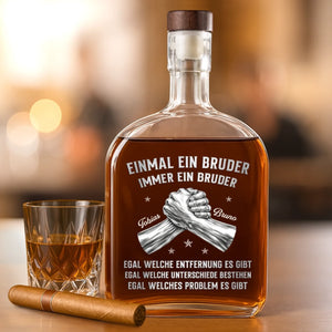Personalisierte Whiskyflasche - Geschenk für Bruder - Es Gibt Keinen Unterschied, Immer Ein Bruder