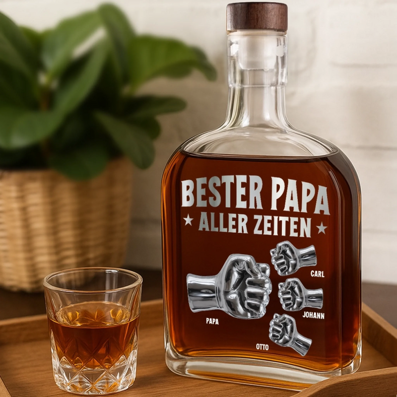 Personalisierte Whiskyflasche - Vatertagsgeschenk
Für Papa, Opa - Bester Opa, Papa Aller Zeiten