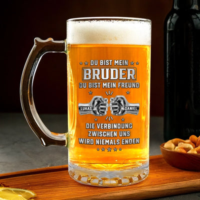 Personalisierter Bierkrug – Geschenke für Bruder – Gleiche Wurzeln gleiche Seele
