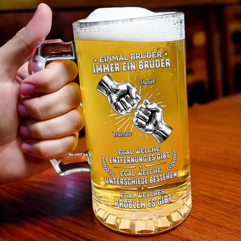 Personalisierter Bierkrug – Geschenke für Bruder – Bruder ist kein Zufall