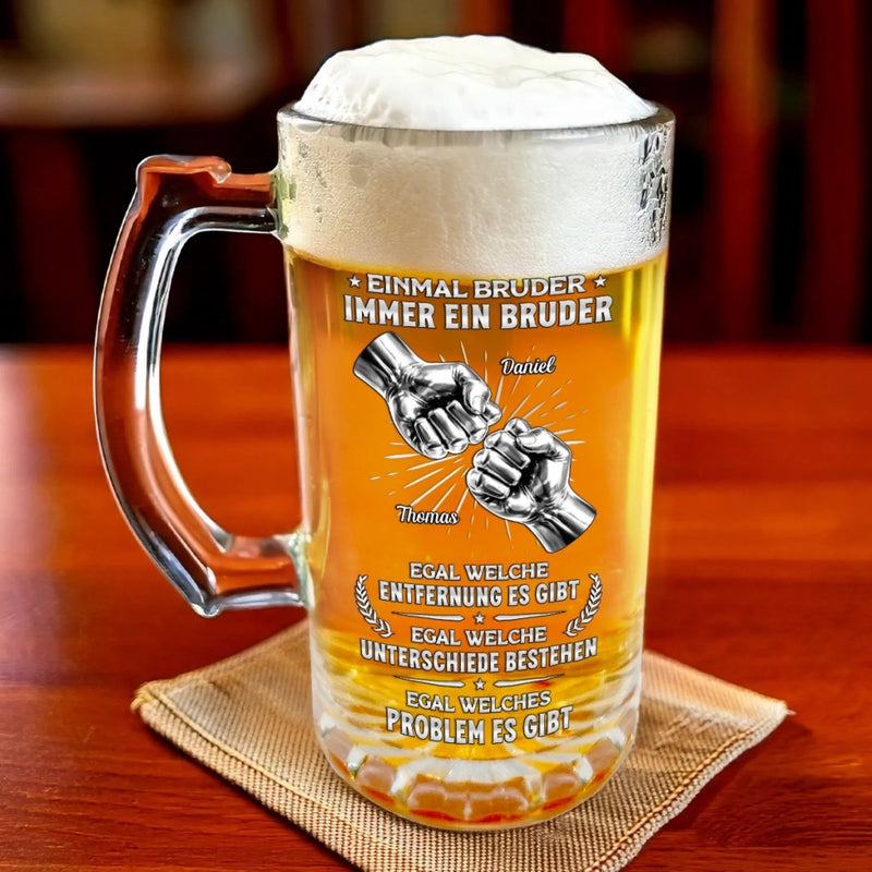 Personalisierter Bierkrug – Geschenke für Bruder – Bruder ist kein Zufall