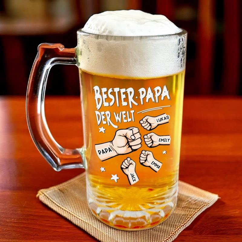 Personalisierter Bierkrug – Vatertagsgeschenk für Papa, Opa – Der Größte Mann Aller Zeiten