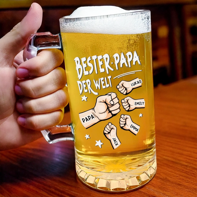 Personalisierter Bierkrug – Vatertagsgeschenk für Papa, Opa – Der Größte Mann Aller Zeiten