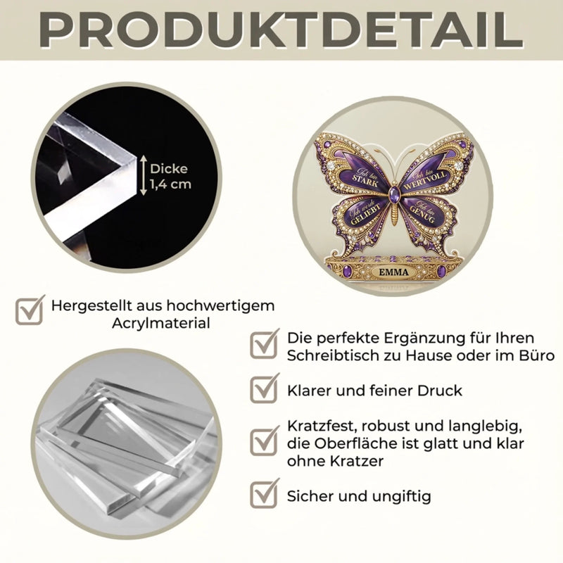 Personalisierte Acrylplakette – Geschenke für Frauen, Freundin, Tochter - Ich bin einzigartig