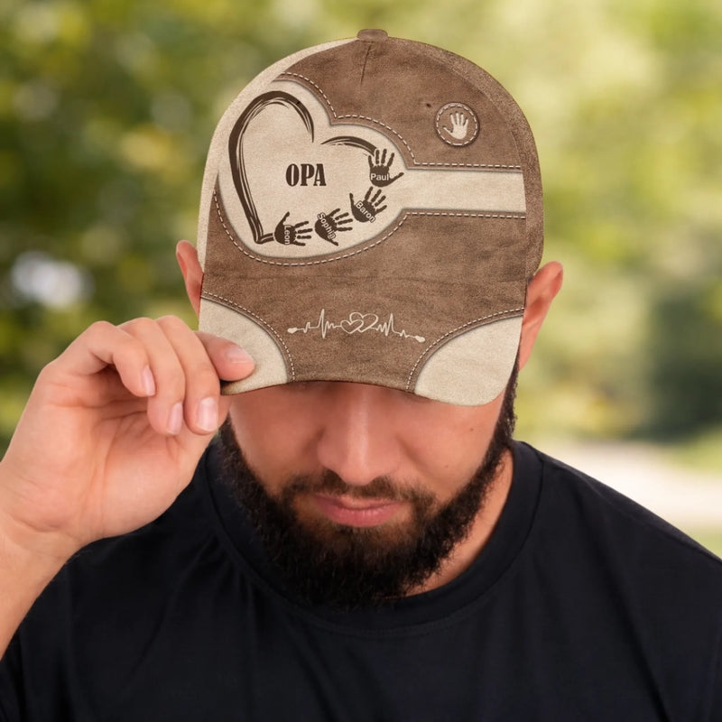 Personalisierte klassische Kappe mit Allover-print – Vatertagsgeschenk für Opa, Papa – Einfach der beste Papa