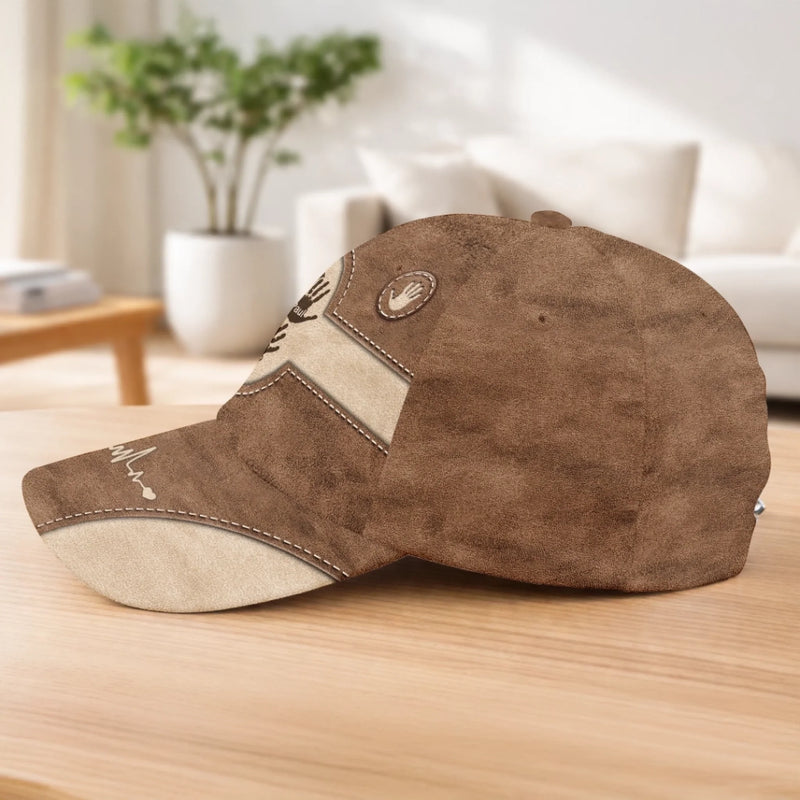 Personalisierte klassische Kappe mit Allover-print – Vatertagsgeschenk für Opa, Papa – Einfach der beste Papa