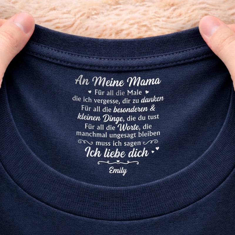 Personalisiertes Unisex-T-Shirt mit Innenkragen-Druck – Muttertagsgeschenke für Mama – Alles beginnt bei Mama