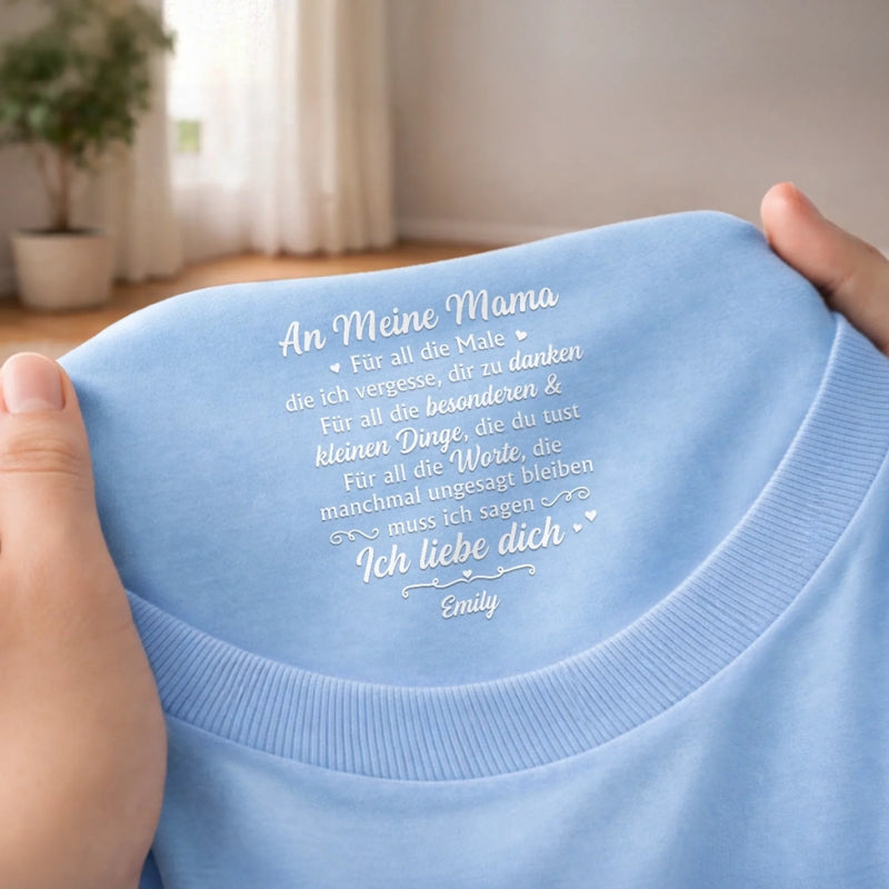 Personalisiertes Unisex-T-Shirt mit Innenkragen-Druck – Muttertagsgeschenke für Mama – Alles beginnt bei Mama