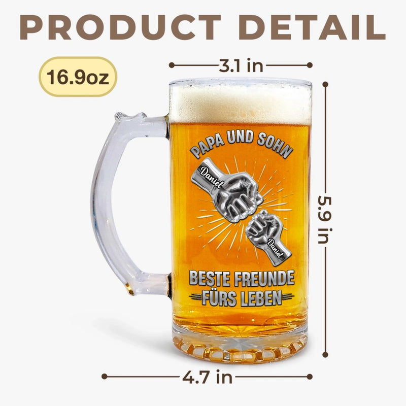 Personalisierter Bierkrug – Vatertagsgeschenk für Papa, Opa – Freunde fürs Leben
