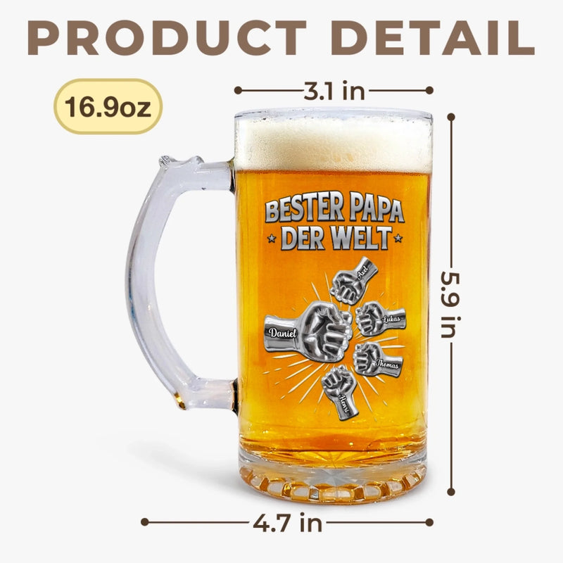 Personalisierter Bierkrug – Vatertagsgeschenk für Papa, Opa – Ohne Papa kein Plan