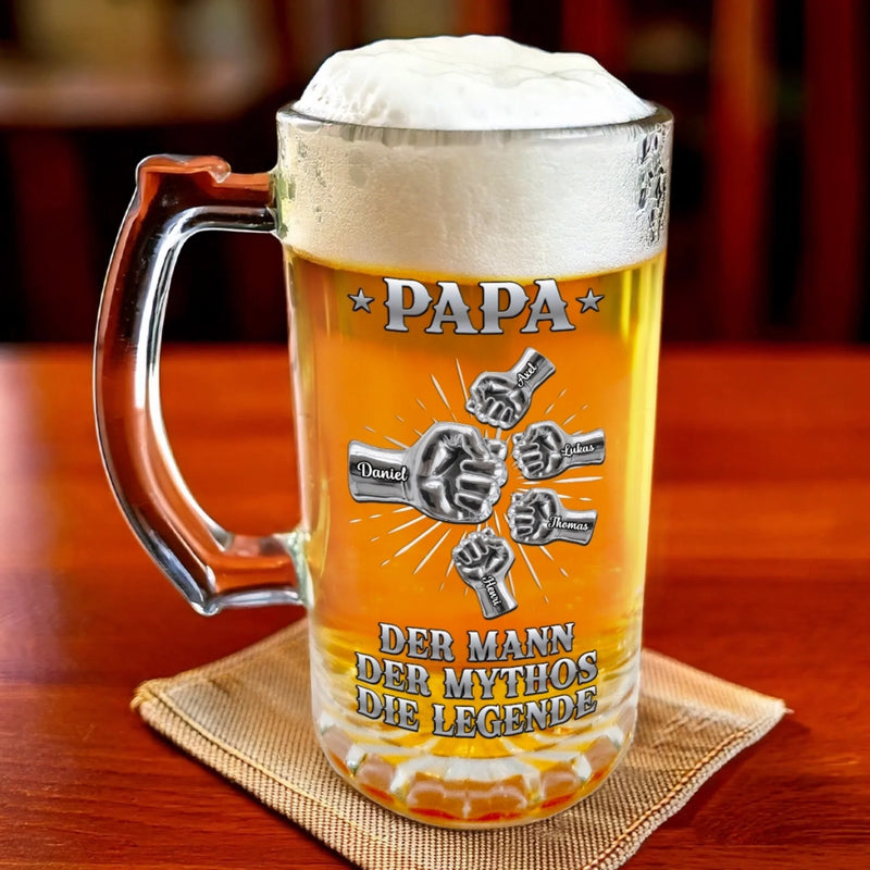 Personalisierter Bierkrug – Vatertagsgeschenk für Papa, Opa – Kein Mythos sondern Realität Papa